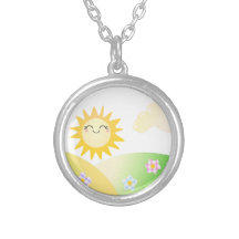 Niedlicher Sonne kawaii Cartoon Halsketten