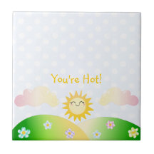 Niedlicher Sonne kawaii Cartoon Kacheln