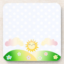 Niedlicher Sonne kawaii Cartoon Getränk Untersetzer