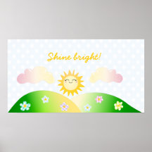 Niedlicher Sonne kawaii Cartoon Plakate