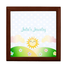 Niedlicher Sonne kawaii Cartoon Schmuckschachteln