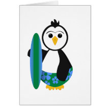 Niedlicher SurferPenguin Grußkarten