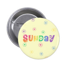 Niedlicher Tag der Woche Sonntag Buttons