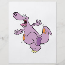 niedlicher tanzender Dino-Dinosaurier-Cartoon Flyer Druck