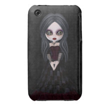 Niedlicher u. Creepy Goth Mädchen iPhone 3 Fall iPhone 3 Case-Mate Hüllen