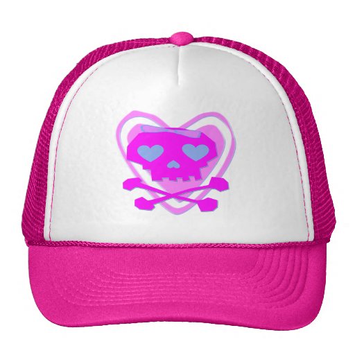 NIEDLICHER U. GIRLY EMO SCHÄDEL U. GEKREUZTE KNOCH RETROCAP