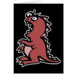 Niedlicher u. verärgerter roter Dinosaurier Grußkarte