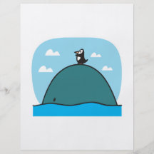 niedlicher Wal und Penguin Flyerdesign