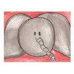 Niedlicher Watercolor-Cartoon-Elefant Postkarte
