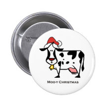 Niedlicher Weihnachtskuh-Knopf Anstecknadelbuttons