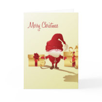 Niedlicher Weihnachtsmann und Geschenk-leere Karte