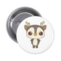 niedlicher Weihnachtspenguin-Rencharakter Buttons