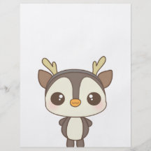 niedlicher Weihnachtspenguin-Rencharakter Flyerdruck