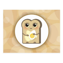 Niedlicher wenig Toast - Butter und Ei Postkarte