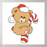 Niedlicher Zuckerstangeteddy-Bär Plakatdrucke