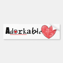 Niedliches Adorkable Herz Autoaufkleber