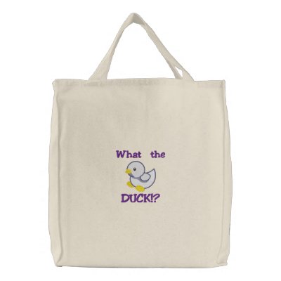 Niedliches Baby-lila Ente, was die ENTE!? Tasche