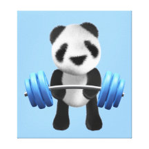 Niedliches Babypandabär powerlifter in 3d (editabl Galerie Falt Leinwand