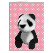 Niedliches Bärn-Sitzen des Panda-3d (editable) Grußkarten