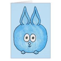 Niedliches blaues Häschen-Kaninchen Karten