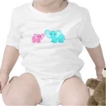 Niedliches blaues und rosa Baby-Elefant-Hemd