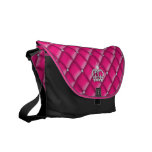 Niedliches büscheliges Satin-Diamant-Kronen-Rosa-S Kurier Tasche