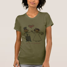 Niedliches Cartoon-Hochzeits-Paar-Braut-Bräutigam- Shirts