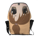 Niedliches Chibi Brown Augen-Mädchen Kurier Tasche