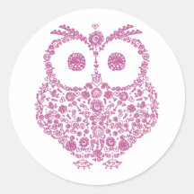 NIEDLICHES EULEN-LIEBHABER-GESCHENK RUNDE STICKER