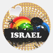 Niedliches fruchtiges Israel Runder Sticker