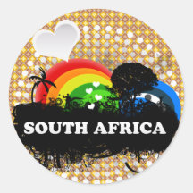 Niedliches fruchtiges Südafrika Runde Sticker