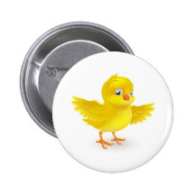 Niedliches glückliches kleines gelbes Ostern-Küken Anstecknadelbuttons