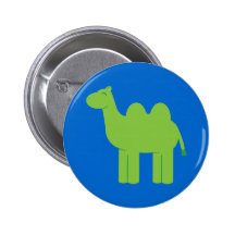 Niedliches grünes Kamel Anstecknadelbutton