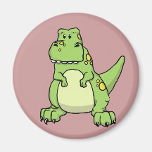 Niedliches grünes T-Rex Kühlschrankmagnete
