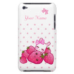 Niedliches Häschen mit kawaii Erdbeeren personalis iPod Touch Case