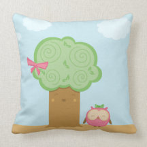Niedliches kawaii Rosaeule MoJo Kissen