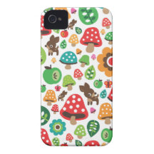 Niedliches Kindermuster mit Blumenblatt-Rotwildpil iPhone 4 Cover