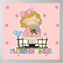 Niedliches kleines Blumen-Mädchen Posterdrucke