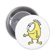 niedliches kleines gelbes Monster Button