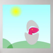 Niedliches kleines rosa Dino-Ei-Plakat