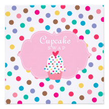 Niedliches Kuchen-Party laden Polka-Punkt-Rosa ein Personalisierte Ankündigung
