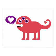 Niedliches Liebe-Monster Postkarten