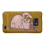 niedliches lustiges glückliches Schwein im Schlamm Galaxy S2 Cover