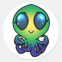 Niedliches Octo Runder Aufkleber