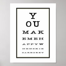 Niedliches romantisches Augen-Test-Diagramm-Schwar