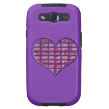 Niedliches rosa Girly Herz-materieller Blumenentwu Samsung Galaxy SIII Hüllen