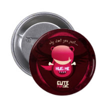 Niedliches rosa Mädchen Anstecknadelbutton