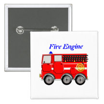 Niedliches rotes Feuer-Motor-Jungen-Knopf-Abzeiche Buttons