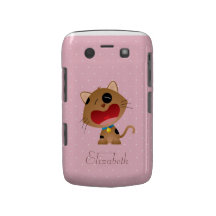 Niedliches schreiendes Cartoon-Kätzchen-Rosa perso Case-Mate Blackberry Hülle