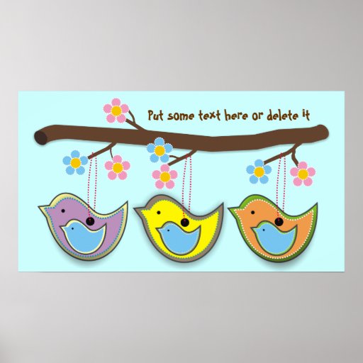 Niedliches schwangeres Blau Birdies Plakate